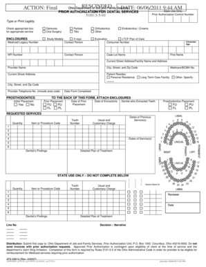 Ohio Dental Services Prior Authorization Form
