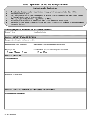 Attending Physician Statement for ADA Accommodation