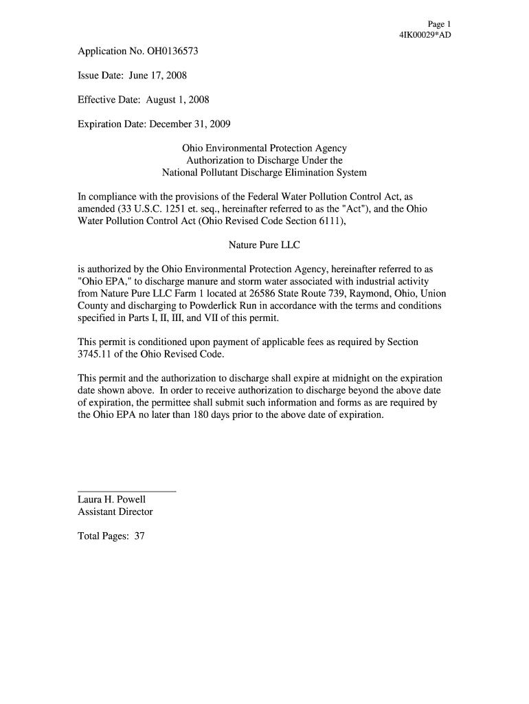 Application No - Ohio EPA Home - State of Ohio - web epa ohio Preview on Page 1