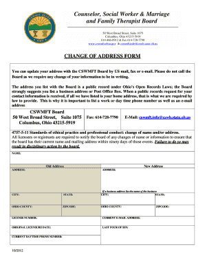 Ohio Change of Address Form