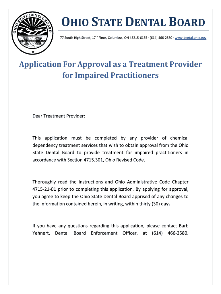 Treatment Provider App the Ohio State Dental Board dental ohio Fill out & sign online DocHub