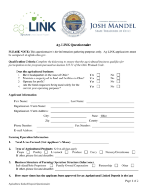 Ag-LINK Questionnaire