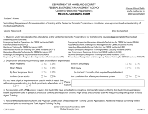 Medical Screening Form