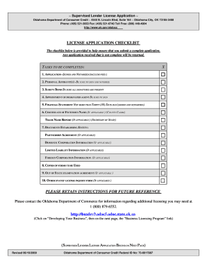 CHANGE IN FEES FOR THE SUPERVISED LENDER APPLICATION EFFECTIVE JULY 1, 2009 - ok