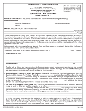 Oklahoma Commercial Land Contract