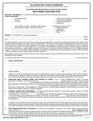 Oklahoma Uniform Contract of Sale of Real Estate