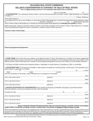 Oklahoma Real Estate Seller's Counteroffer
