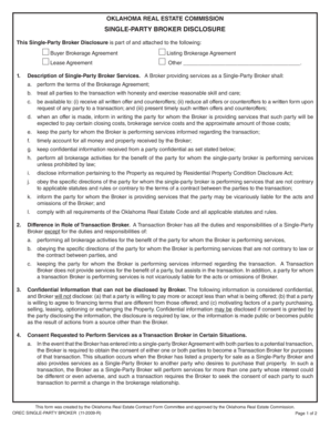 Oklahoma Single-Party Broker Disclosure