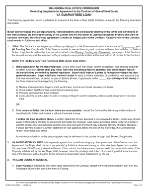 Oklahoma VA Guaranteed Loan Financing Agreement