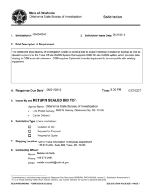 Oklahoma Solicitation Package