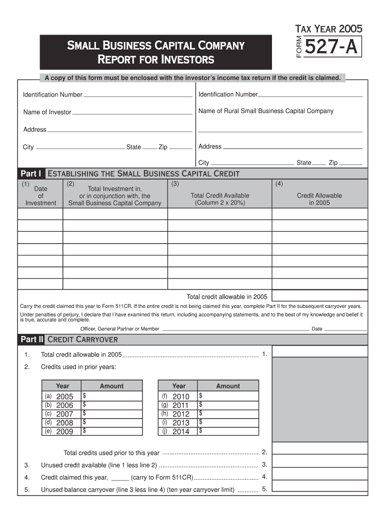 FORM Tax Year 2005 Small Business Capital Company Report for Investors Identification Number Name of Preview on Page 1