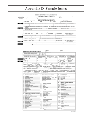Oregon Certificate of Live Birth