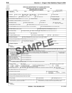 Oregon Certificate of Death