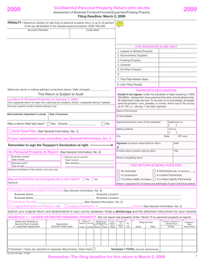 2009 Oregon Personal Property Return