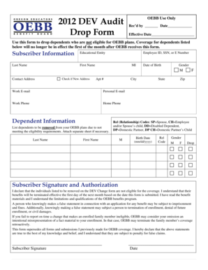OEBB Dependent Drop Form