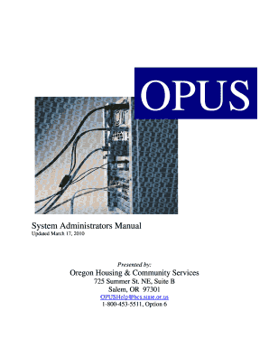 OPUS System Administrator Manual - oregon