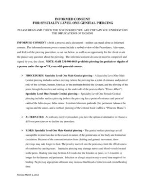 Informed Consent for Genital Piercing