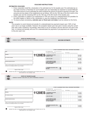 Rhode Island Estimated Tax Voucher