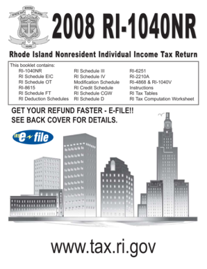 Rhode Island Nonresident Income Tax Return