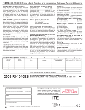 Rhode Island Estimated Tax Payment Coupon