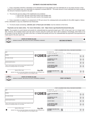 Rhode Island Estimated Tax Voucher
