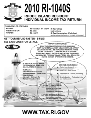 Rhode Island Individual Income Tax Return