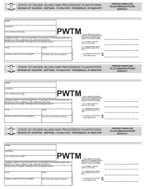 Rhode Island Prepaid Wireless Tax Form