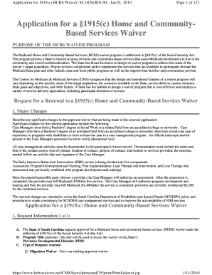 Application for 1915(c) HCBS Waiver