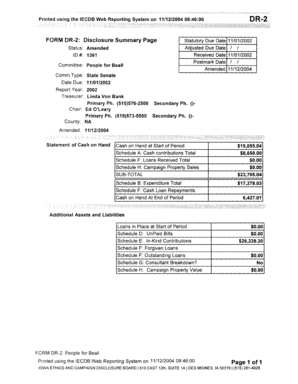 Iowa DR-2 Disclosure Summary Form