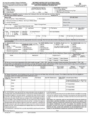 South Carolina Retiree Notice of Election Form