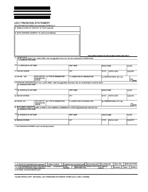 UCC Financing Statement Form UCC1