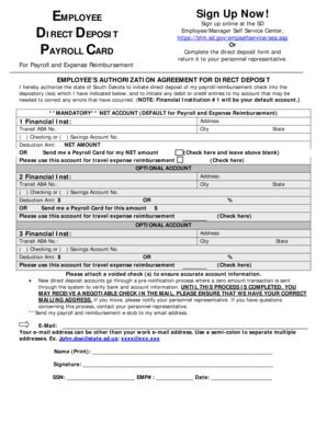 Payroll deduction authorization form template - PAYROLL CARD - bhr sd