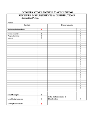 Conservator's Monthly Accounting Form