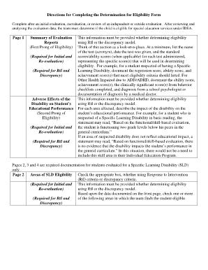 Special Education Eligibility Determination Form