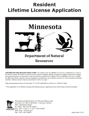 Minnesota Resident Lifetime License Application