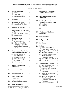 Service contract template canada - mn home and community based waiver services contract 2011 template form