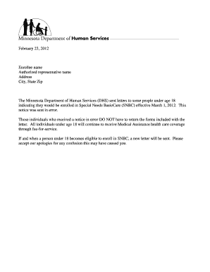 Child apology letter Feb. 23 2012 (PDF) - Minnesota Department of ... - dhs state mn