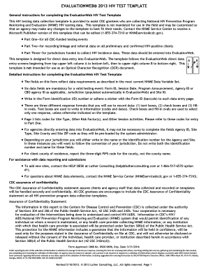 Evaluationweb 2012 hiv test template part one form