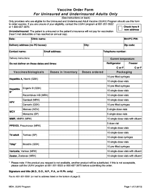 Vaccine Order Form