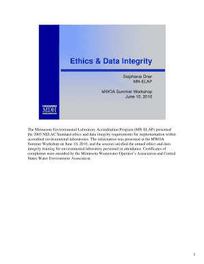 Ethics and Data Integrity Training 2010. MNELAP Forms/Templates Workgroup Meeting Agenda June 2012 - health state mn