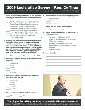 2009 Legislative Survey