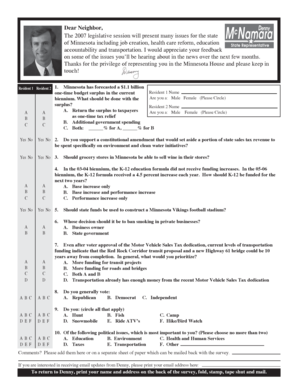 Minnesota 2007 Legislative Survey