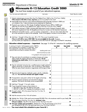 Minnesota K-12 Education Credit Form