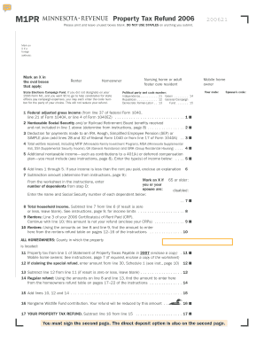 Minnesota Property Tax Refund Form M1PR
