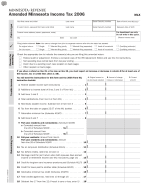 Minnesota Amended Income Tax Form 2006