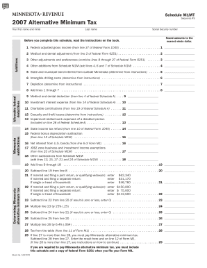 2007 Minnesota Alternative Minimum Tax Form