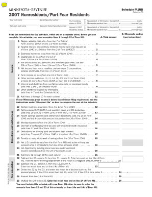 Minnesota Schedule M1NR 2007