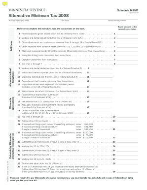 Minnesota Alternative Minimum Tax Form 2008