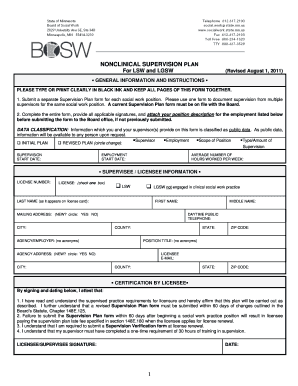 Nonclinical Supervision Plan for LSW and LGSW