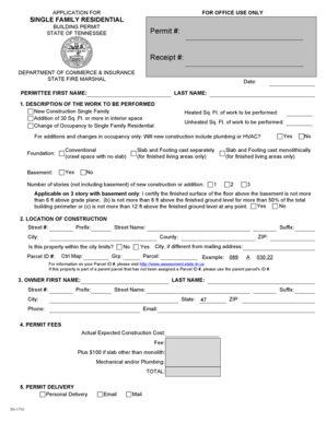 Tennessee Residential Building Permit